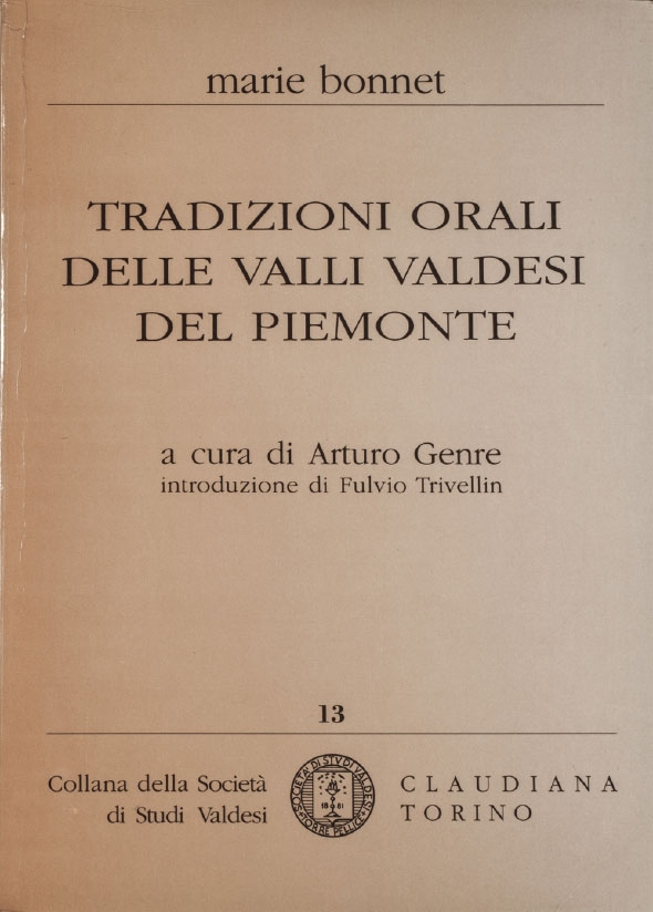 Marie Bonnet, Tradizioni orali delle Valli valdesi del Piemonte