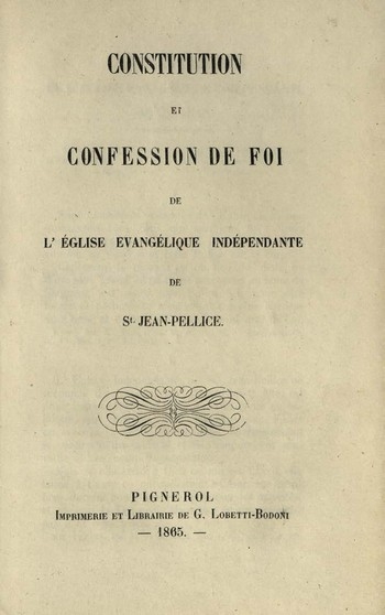 Constitution et confession de foi de l'Eglise évangéliqueindépendante